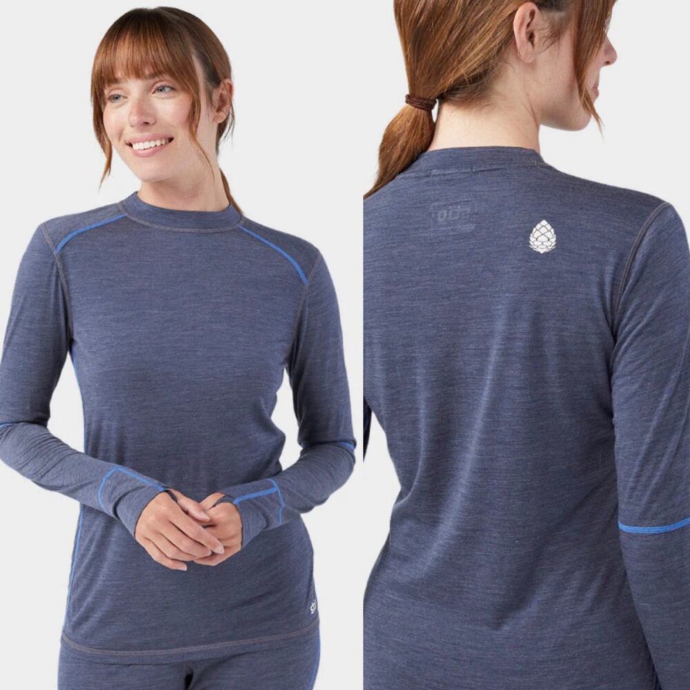 Stio Women's Basis PeakWool Lightweight Crew LS Base Layer Top Size Small New